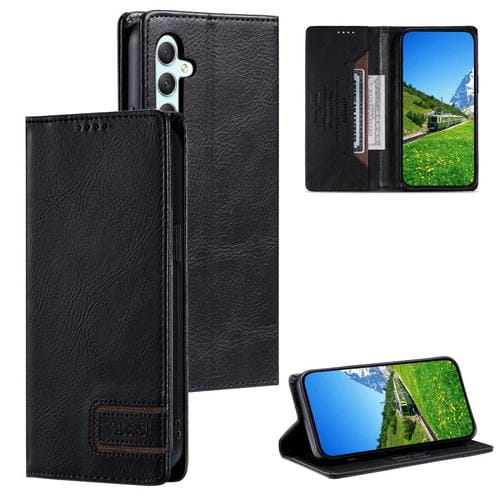 Funda de cuero magnético con textura retro RFID TTUDRCH para Samsung Galaxy A17 5G (negro)