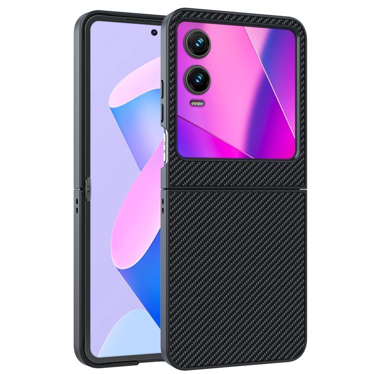 Funda ultrafina con textura de fibra de carbono para Infinix Zero Flip (India) (negra)