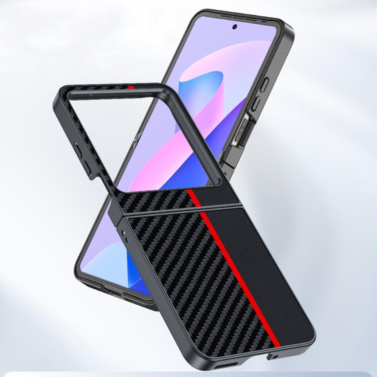 Funda ultrafina con textura de fibra de carbono para Infinix Zero Flip (India) (negra)