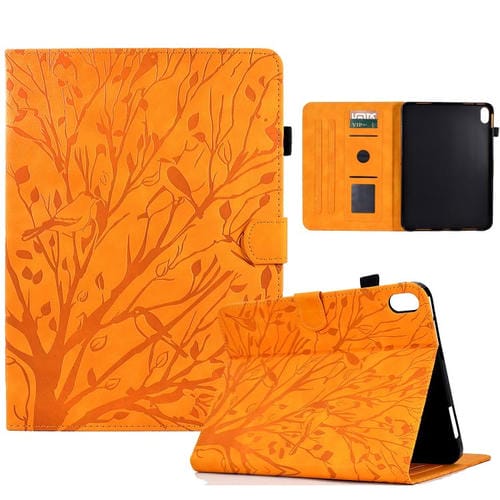 Funda de cuero con relieve "Fortune Tree" para Xiaomi Redmi Pad 2 (caqui)