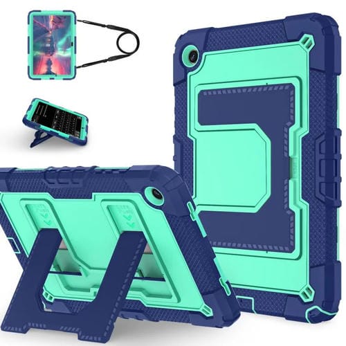 Funda de silicona hídrica para Samsung Galaxy Tab S10 FE/S9 con correa para el hombro (negro olivino)