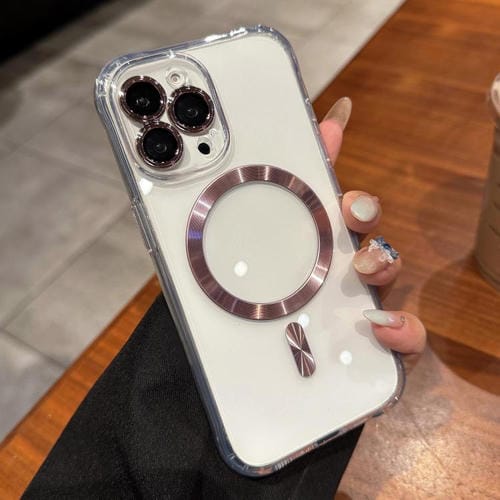 Funda de acrílico transparente MagSafe para iPhone 15 Pro Max (rosa)