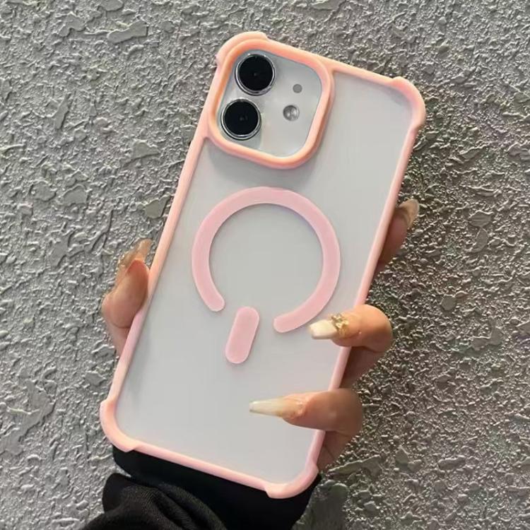 Funda MagSafe semitransparente con tacto esmerilado para iPhone 12 (rosa)