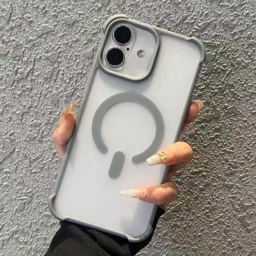 Funda MagSafe semitransparente con tacto esmerilado para iPhone 16 Plus (gris)