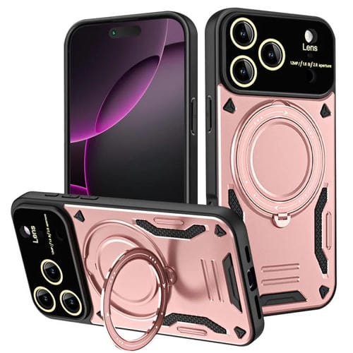 Funda con soporte MagSafe y ventana grande para iPhone 17 Pro Max (oro rosa)