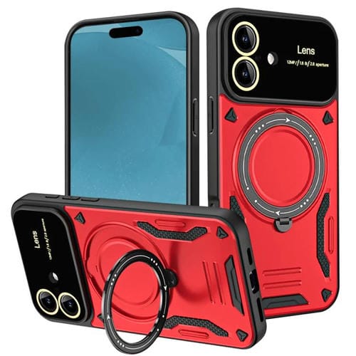 Funda con soporte MagSafe para iPhone 17 con ventana grande (roja)