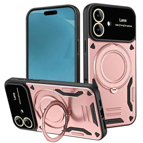 Funda con soporte MagSafe y ventana grande para iPhone 17 (oro rosa)