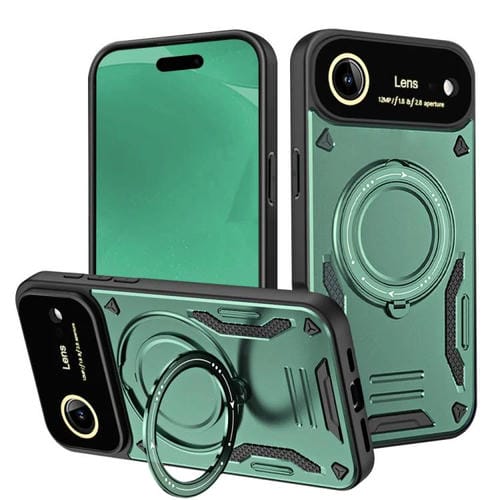Funda con soporte MagSafe para iPhone 17 Air con ventana grande (verde)
