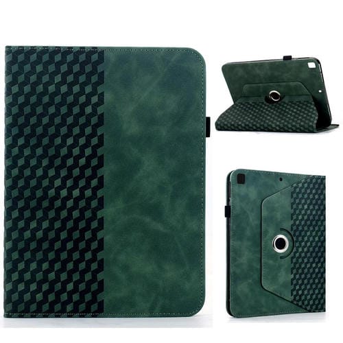 Funda de cuero inteligente con relieve romboidal para iPad 10.2 2021 / Air 10.5 (verde)