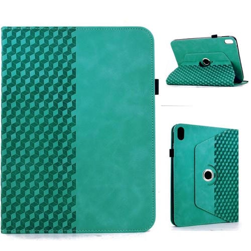 Funda de cuero inteligente con relieve de rombos giratorio para iPad mini 2024/mini 6 (azul claro)