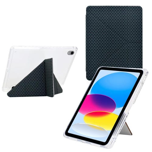 Funda de cuero inteligente con textura piramidal plegable en Y para iPad mini 2024/mini 6 (verde)