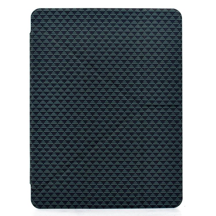 Funda de cuero inteligente con textura piramidal plegable en Y para iPad mini 2024/mini 6 (verde)