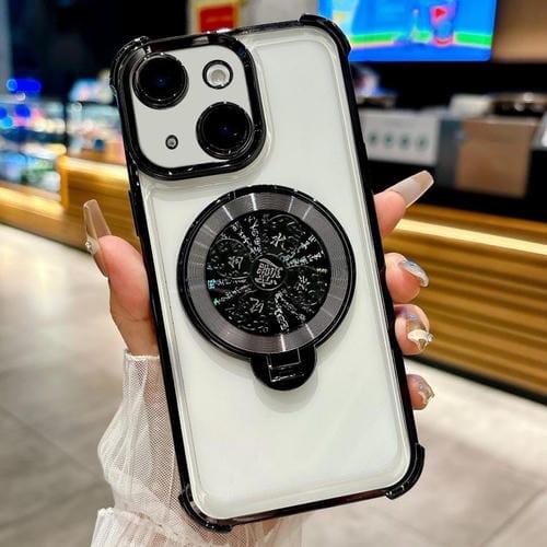 Funda con soporte giratorio para iPhone 15 (negra)