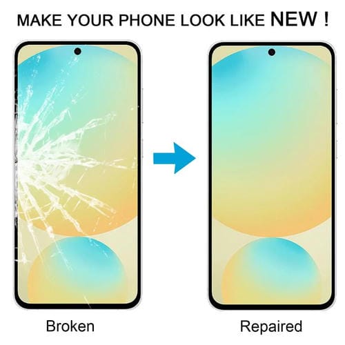 Frontscheiben-Glaslinsen für das Samsung Galaxy S24 FE SM-S721B mit OCA-Klebstoff (10 Stück)