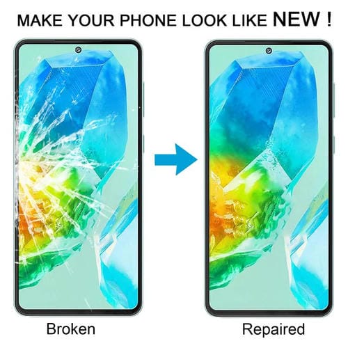 Frontglas für Samsung Galaxy M55s SM-M558B Außenglaslinse Frontbildschirm mit OCA-Klebstoff (10 Stück)