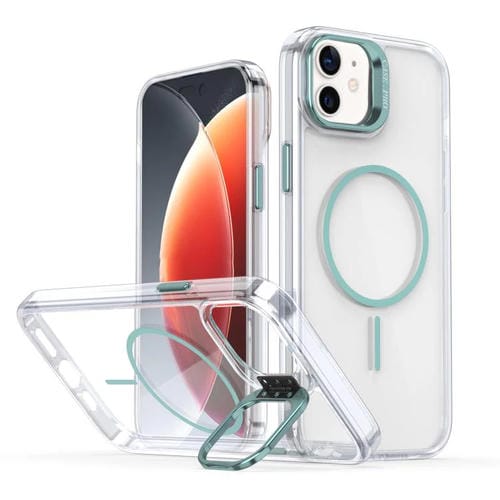 Funda para iPhone 11 con marco de lente MagSafe transparente y brillante (azul)