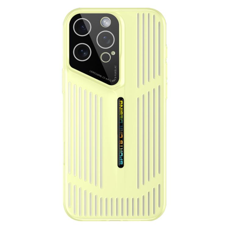 Funda para iPhone 16 Pro, translúcida, esmerilada y con disipación de calor (amarilla)