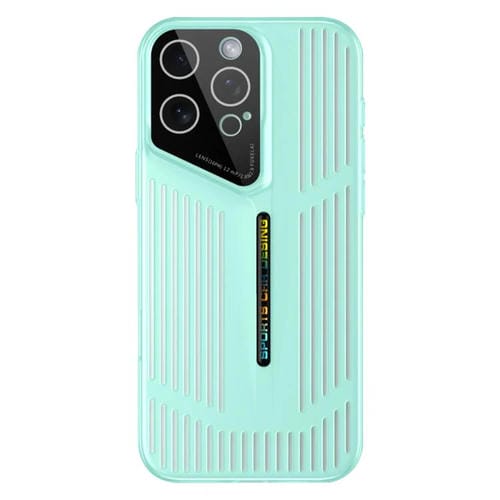 Funda para iPhone 15 Pro, translúcida, esmerilada y con disipación de calor (verde)