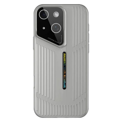 Funda para iPhone 15, translúcida, esmerilada y con disipación de calor (negra y gris)