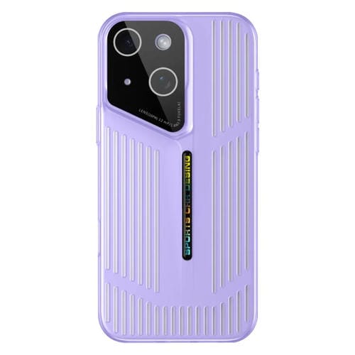 Funda para iPhone 14, translúcida, esmerilada y hueca, con disipación de calor (morada)