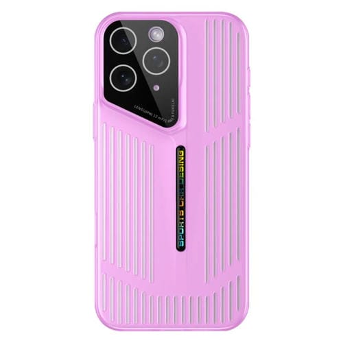 Funda para iPhone 11 Pro Max con disipación de calor, translúcida, esmerilada y hueca (morado claro)
