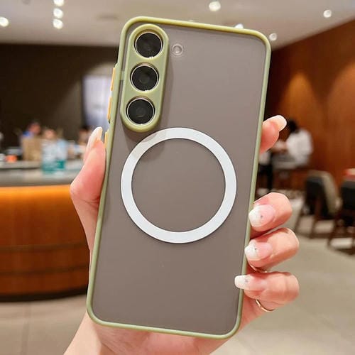 Funda MagSafe con diseño de ojo de águila para Samsung Galaxy S23 5G (verde militar)