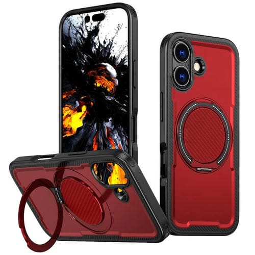 Funda metálica MagSafe con rotación de 360 grados para iPhone 17 (roja)