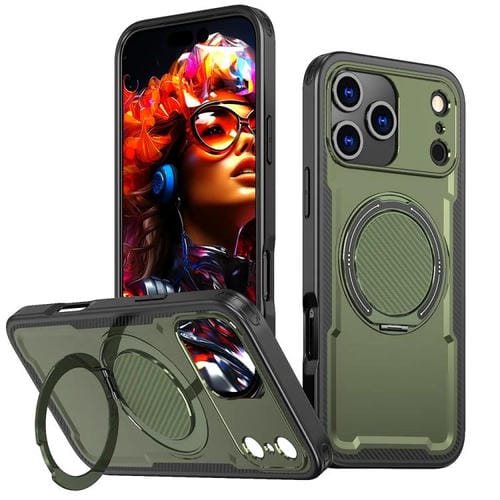 Funda metálica MagSafe con rotación de 360 grados para iPhone 17 Pro Max (verde oliva)