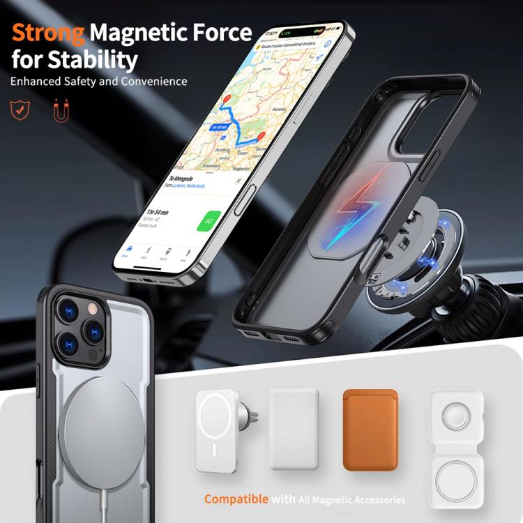 Funda metálica MagSafe con rotación de 360 grados para iPhone 16 Pro (gris)