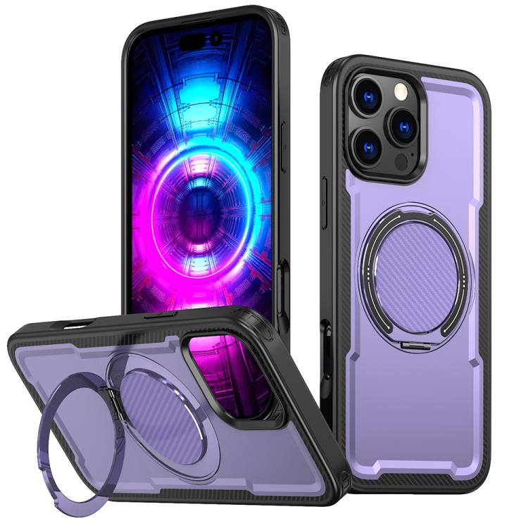 Funda metálica MagSafe con rotación de 360 grados para iPhone 16 Pro (morada)
