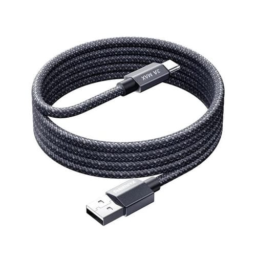 REMAX CB01 Cable de datos de carga rápida trenzado de aleación de aluminio USB a tipo C 3A con luz LED, longitud: 1,2 m (negro)