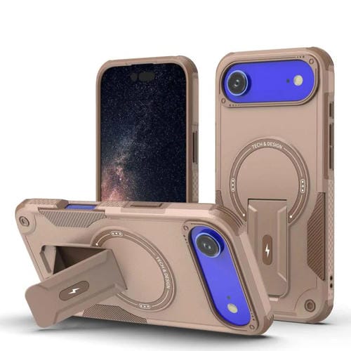 Funda híbrida de TPU y PC con soporte Magsafe para iPhone 17 Air Armor (dorado desierto)