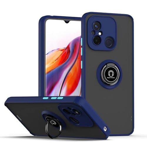 Funda de TPU + PC con anillo para Redmi 12C / 11A Q Shadow 1 Series (azul real)