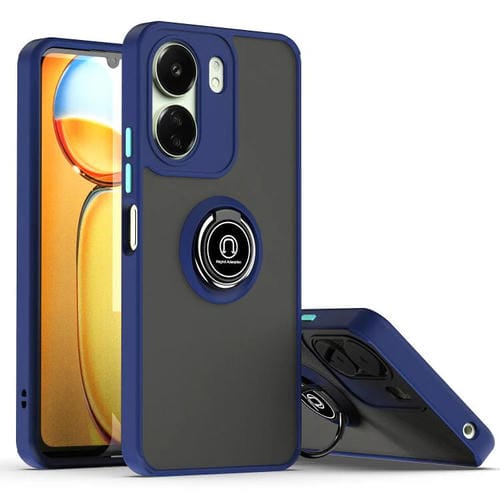 Funda de TPU + PC con anillo para Redmi 13C 4G Q Shadow 1 Series (azul real)