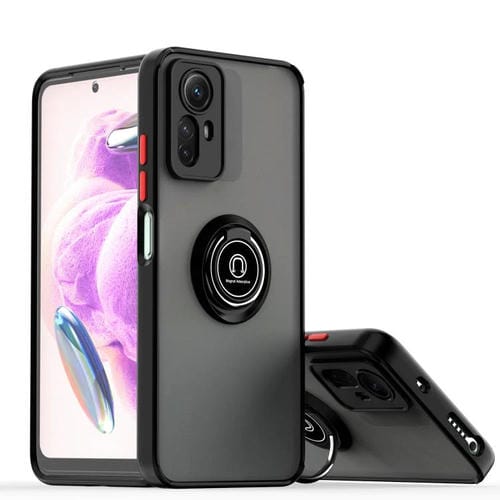 Funda de TPU + PC con anillo para Redmi Note 12 Turbo / Poco F5 Q Shadow 1 Series (Negro + Rojo)