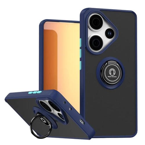 Funda de TPU + PC con anillo para Redmi Turbo 3 / Poco F6 Q Shadow 1 (azul real)