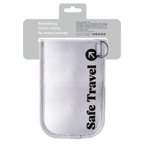 Bolsa de almacenamiento ignífuga MOMAX SR52E para aviones de pasajeros de 1 mundo, tamaño: 218 x 125 mm (gris)