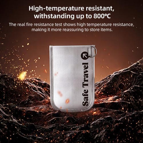 Bolsa de almacenamiento ignífuga MOMAX SR52E para aviones de pasajeros de 1 mundo, tamaño: 218 x 125 mm (gris)