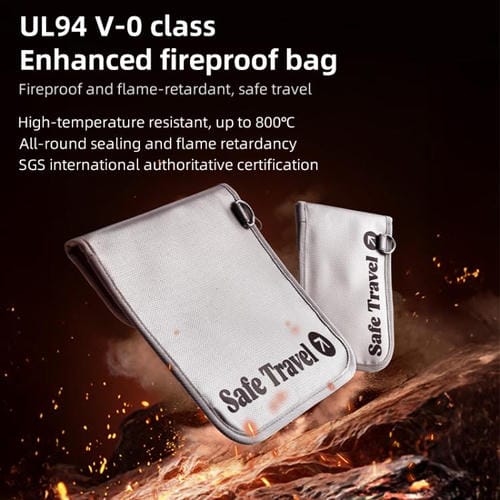 Bolsa de almacenamiento ignífuga para avión de pasajeros MOMAX SR55E 1-World, tamaño: 265 x 373 mm (gris)