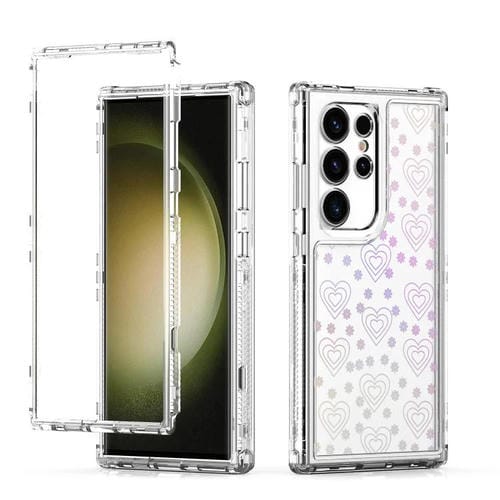 Funda de acrílico transparente con efecto láser para Samsung Galaxy S24 Ultra 5G (corazón)