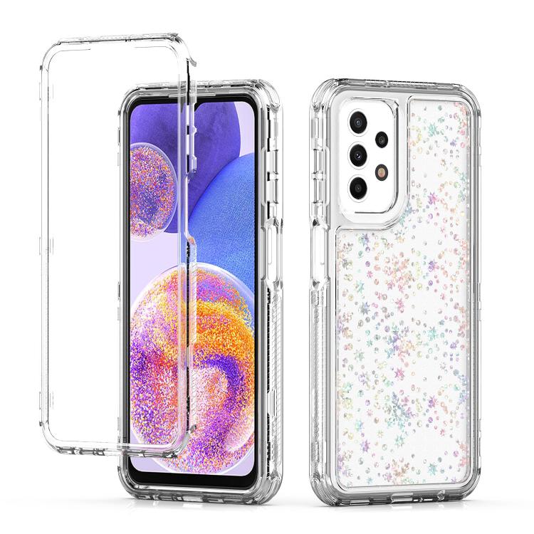 Funda de acrílico transparente con efecto láser para Samsung Galaxy A23 5G/4G (copo de nieve)