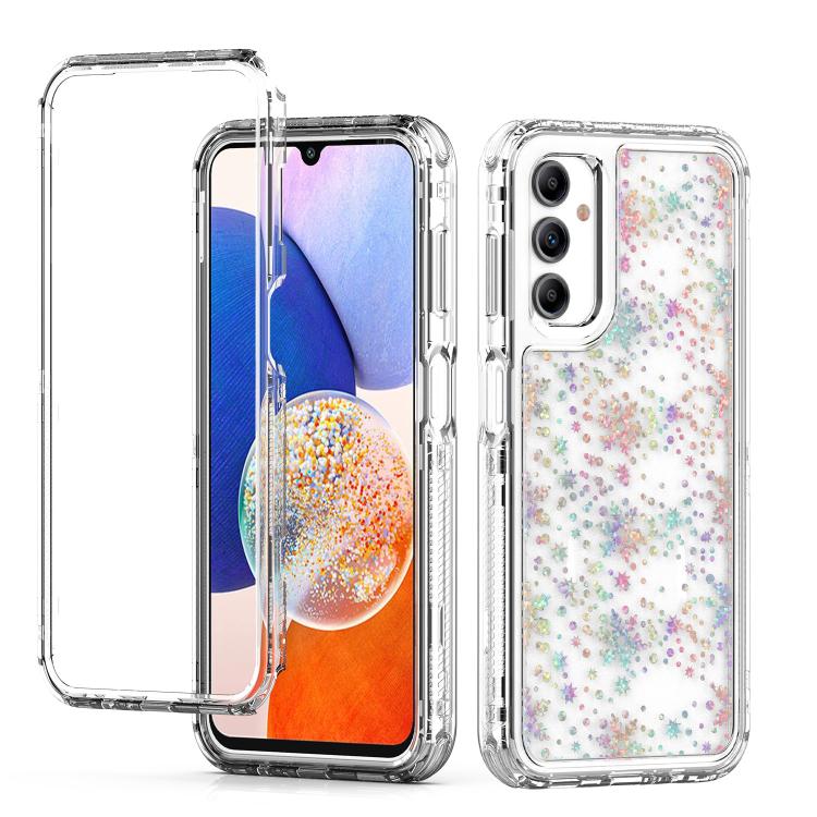 Funda de acrílico transparente con efecto láser para Samsung Galaxy A14 5G/4G (copo de nieve)