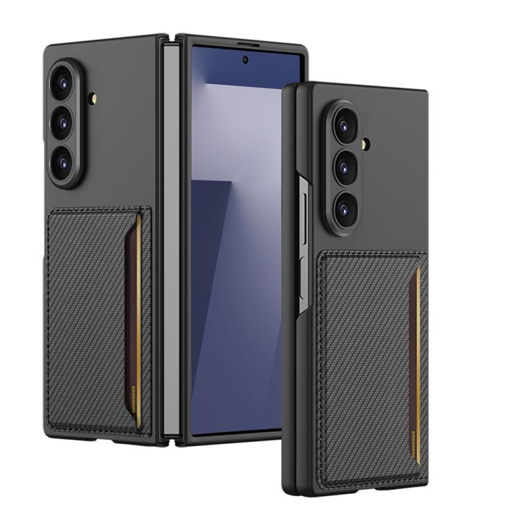 Funda ultrafina GKK con tarjetero para Samsung Galaxy Z Fold7 5G (fibra de carbono)