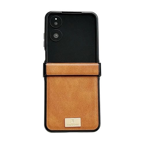Funda de cuero de tres capas con textura Crazy Horse para Xiaomi Mix Flip 2 (marrón)
