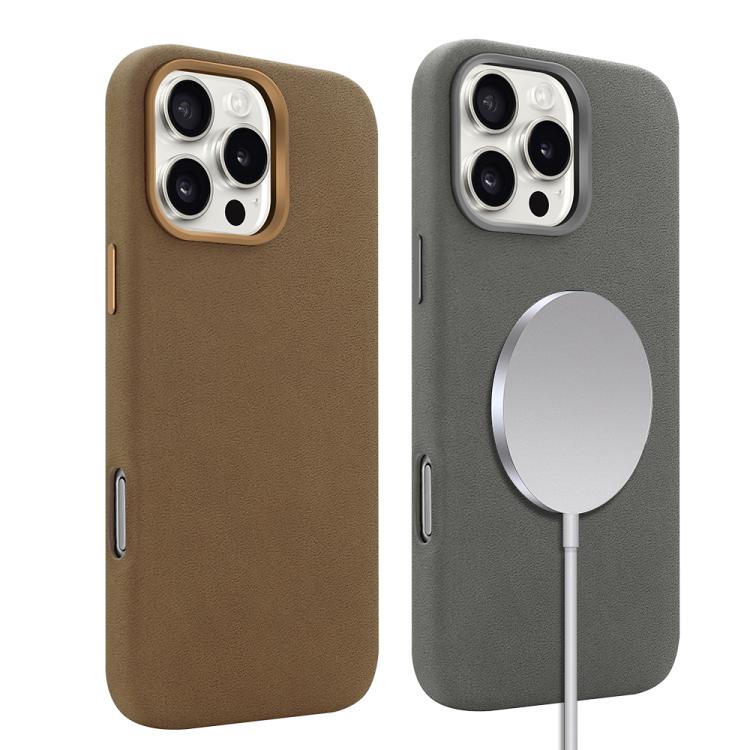 Funda de cuero sintético VIETAO Suede MagSafe para iPhone 15 Pro (negra)