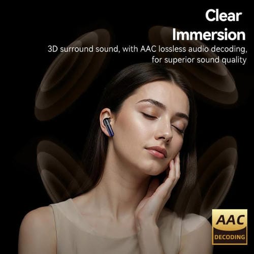 Auriculares inalámbricos Bluetooth USAMS Echo E02 ANC y ENC TWS intraaurales (negros)