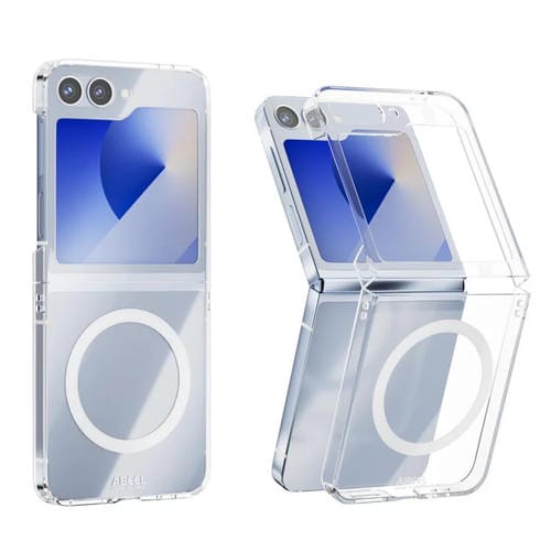 Funda de PC magnética transparente ABEEL para Samsung Galaxy Z Flip6 5G, resistente a arañazos y con protección MagSafe (transparente)