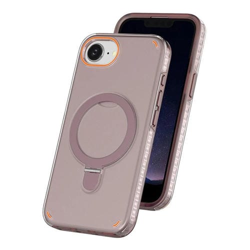 Funda colorida 2 en 1 con soporte de anillo MagSafe para iPhone 16e (rosa)