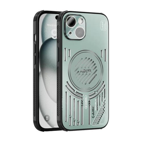 Funda ABEEL Ice Fox Series con disipador de calor magnético para iPhone 14 (verde claro)