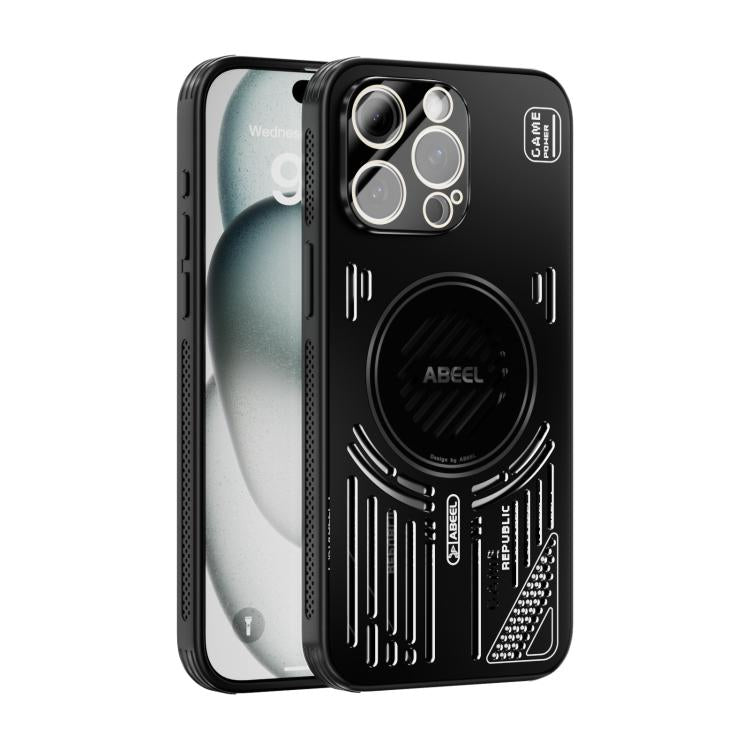 Funda ABEEL Ice Fox Series con disipador de calor magnético para iPhone 15 Pro (negra)